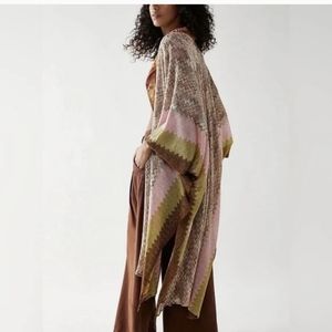 Free People Cairo Shimmer Kimono One Size